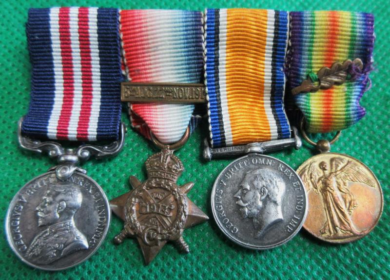 WW1 MINIATURE MM,14 STAR TRIO MEDAL GROUP