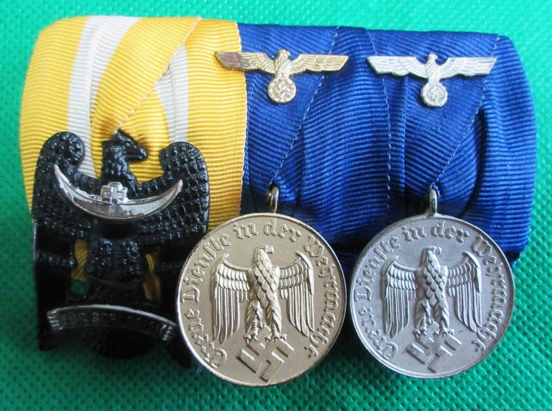 3 PIECE MEDAL BAR with SILESIAN EAGLE ORDER