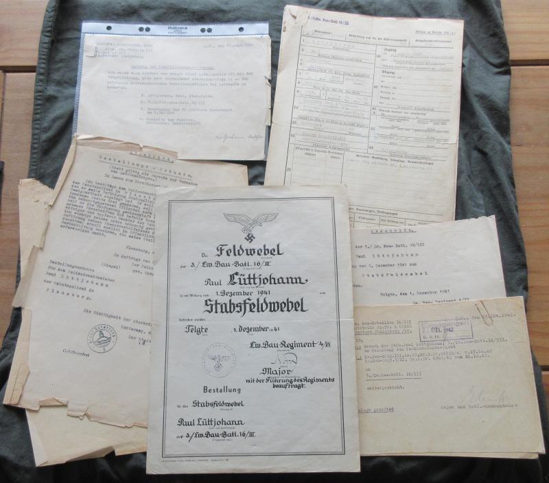10 PIECE LUFTWAFFE DOCUMENT GROUPING