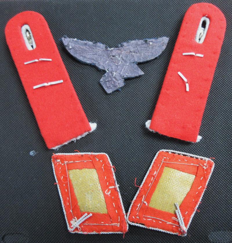 OFFICERS LUFTWAFFE FLAK/ARTILLERY TUNIC INSIGNIA SET