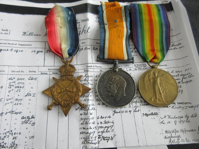 WW1 NAVAL MEDAL TRIO SERVED at JUTLAND